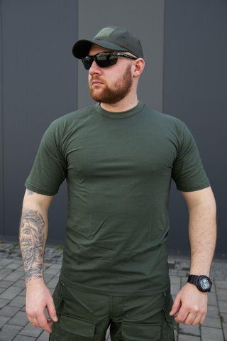 Футболка DSQZ из хлопка Olive 246235-44 фото