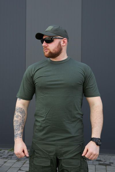 Футболка DSQZ з бавовни Olive 246235-44 фото