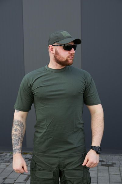Футболка DSQZ з бавовни Olive 246235-44 фото