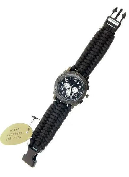 Годинник Mil-Tec водонепроникний армійський Army Uhr Paracord Black 15774002 фото
