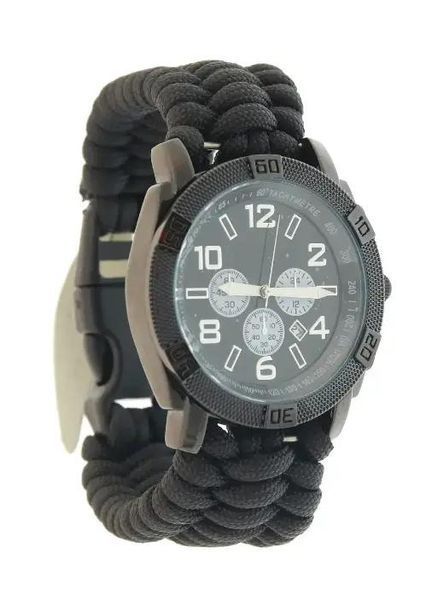 Годинник Mil-Tec водонепроникний армійський Army Uhr Paracord Black 15774002 фото