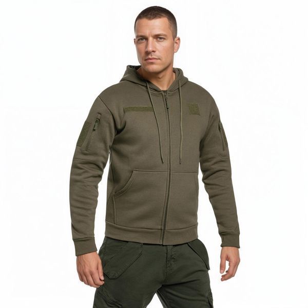 Толстовка Mil-Tec Tactical Hoodie Zipper Olive 11472012-L фото