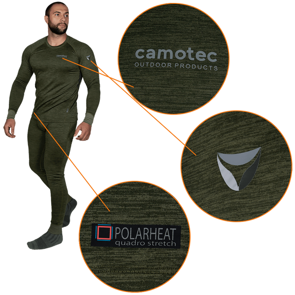 Термобелье Camo-Tec Polarheat QS Pro 2.0 Олива Меланж 7365-M фото