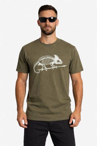 Футболка YINREN Chameleon Bones 100% Cotton Olive 375669-S фото
