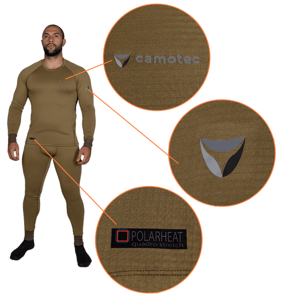 Термобілизна Camo-Tec Polarheat quadro stretch 3.0 Tan 7295-2XL фото